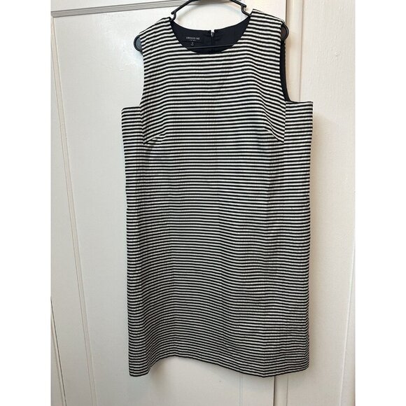 Lafayette 148 Sheath Dress Sz 16 Black White Sleeveless Career Work Cocktail - Picture 1 of 7